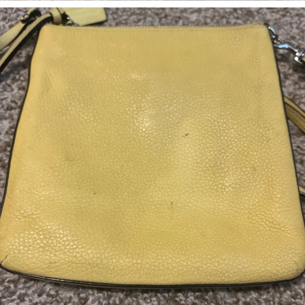 Yellow Leather Crossbody Coach Bag - Picture 3 of 7